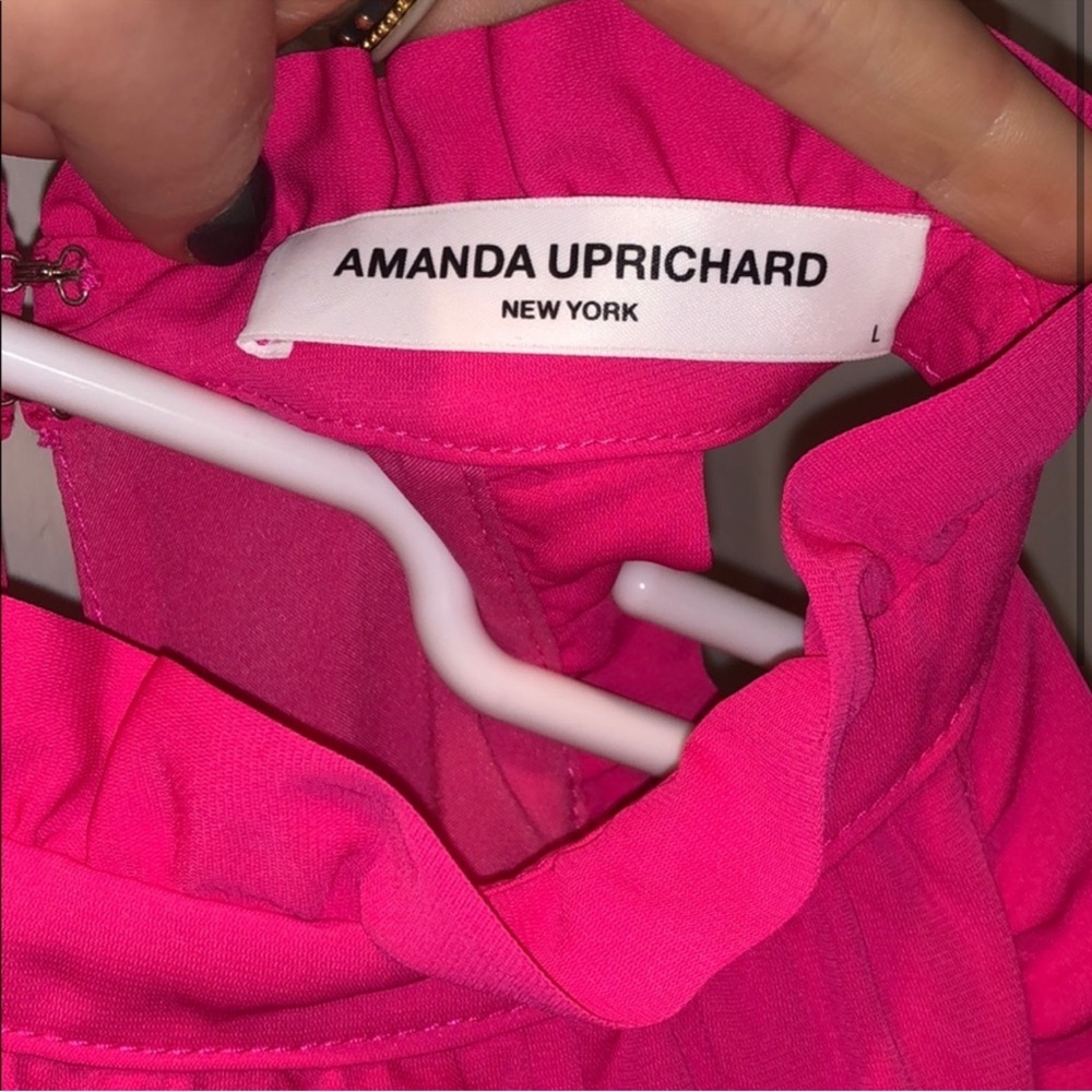Amanda Uprichard pink halter neck dress